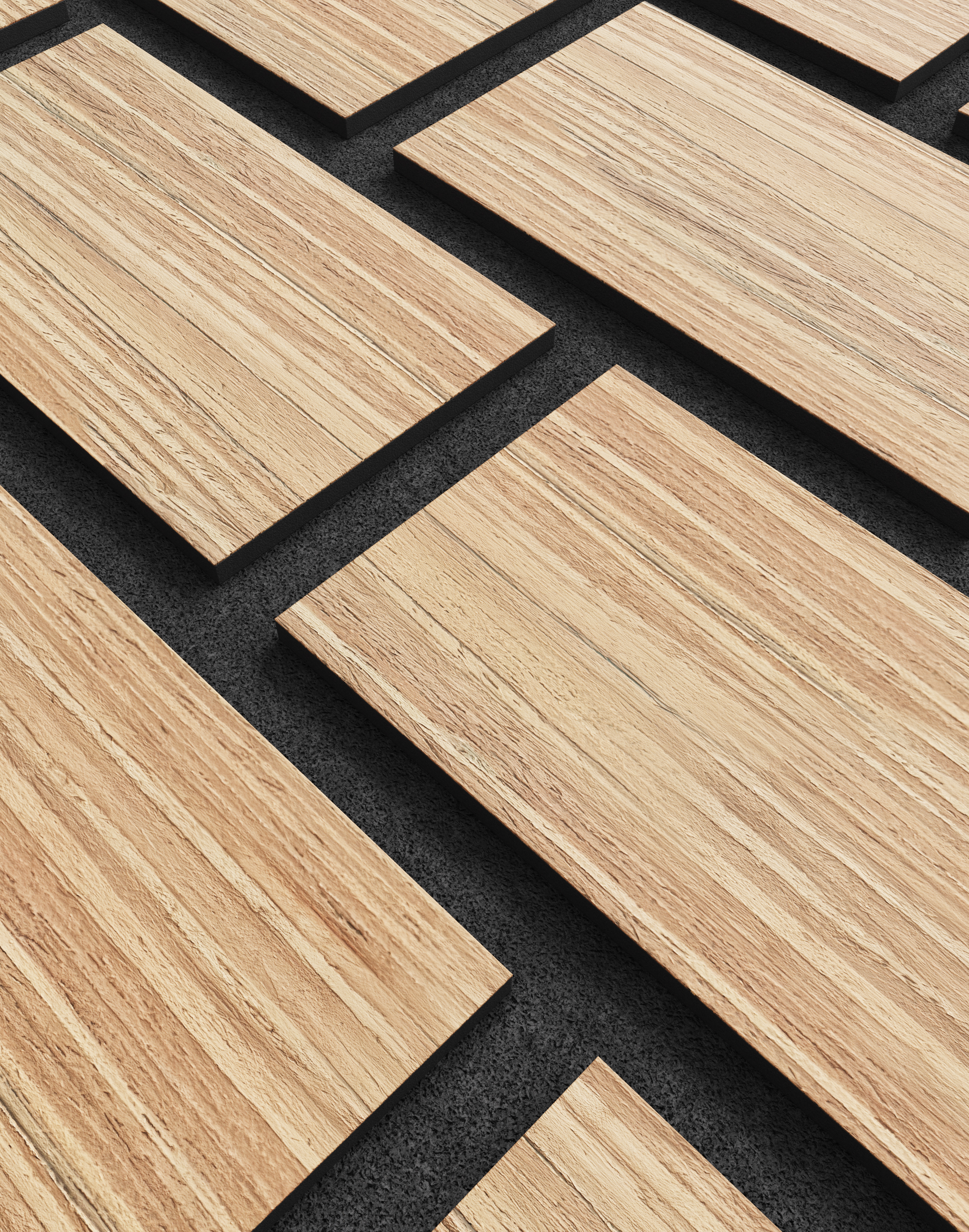 Akustikpaneel Bricks Golden Teak 240x60 cm Akustikpaneel Bricks Golden Teak 240x60 cm