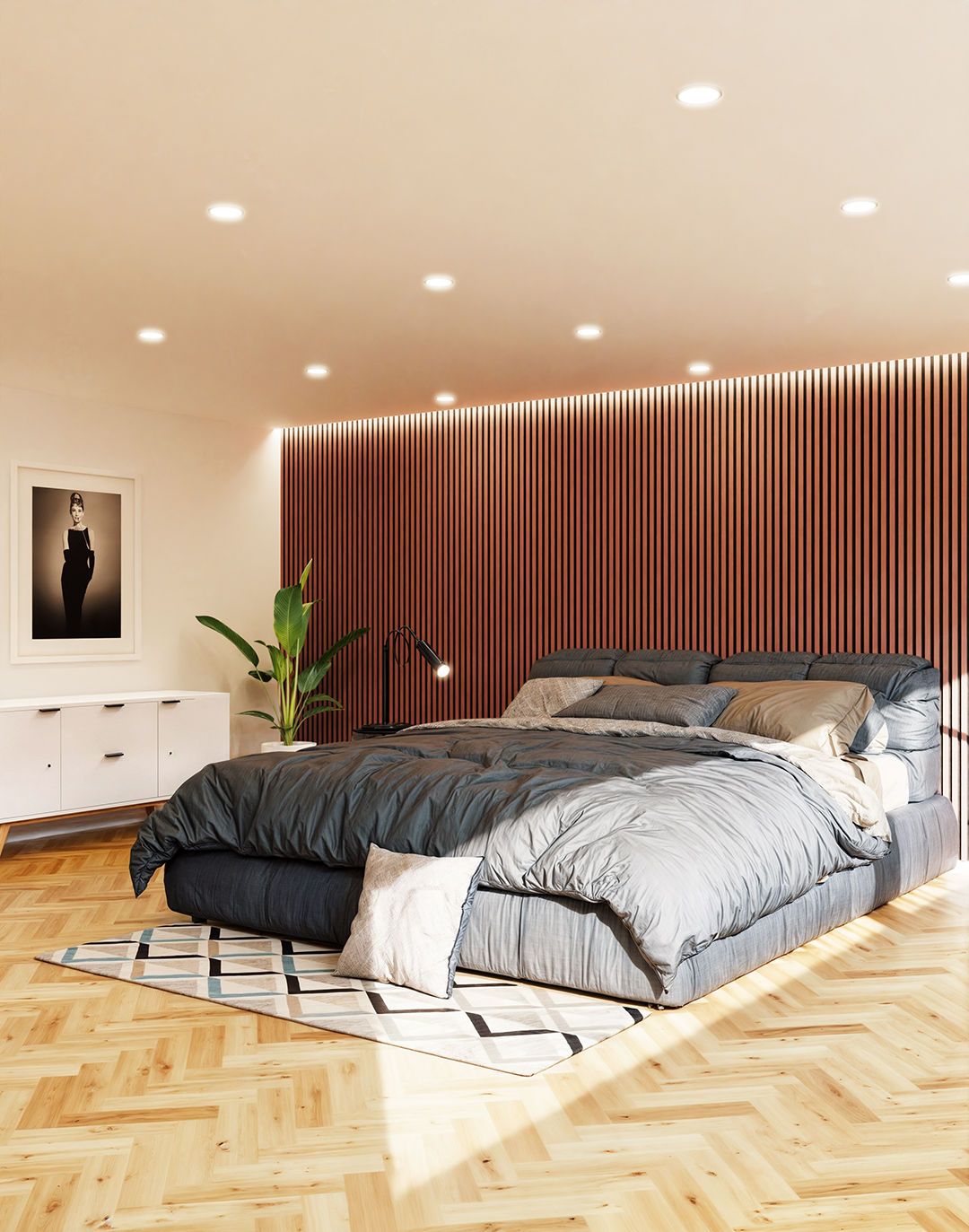 Akustikpaneel Coral Red 240x60 cm