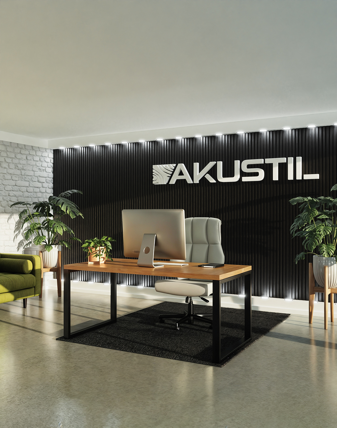 Akustikpaneel Brushed Black Muster Akustikpaneel Brushed Black Muster