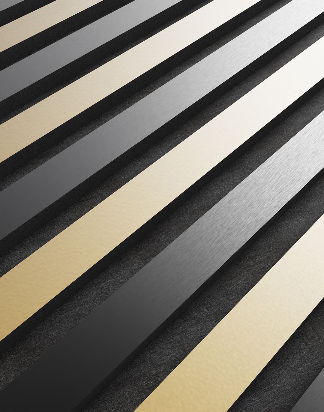 Akustikpaneel Brushed Black & Gold 240x60 cm