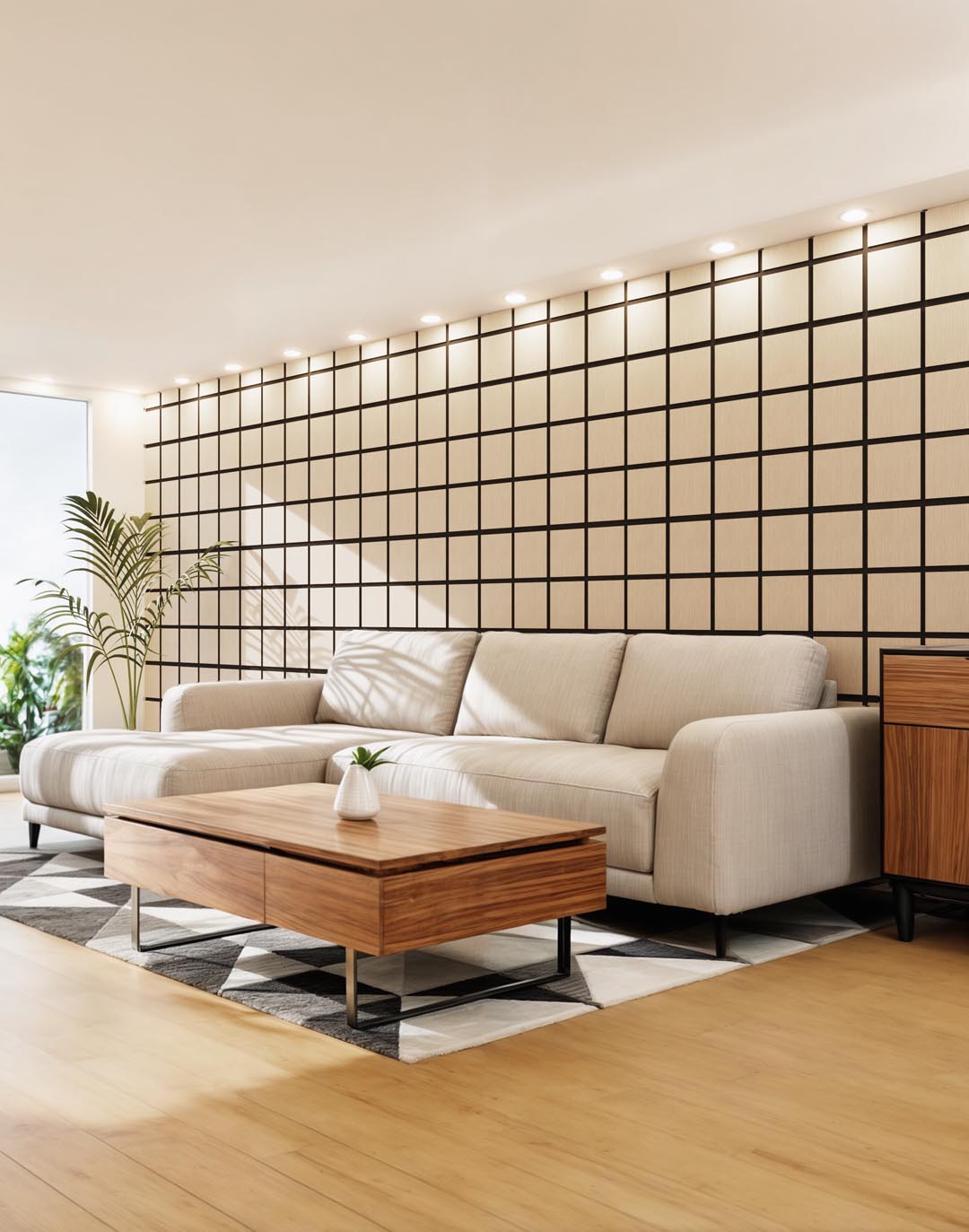 Akustikpaneel Quadra Blonde Ash 240x60 cm Akustikpaneel Quadra Blonde Ash 240x60 cm