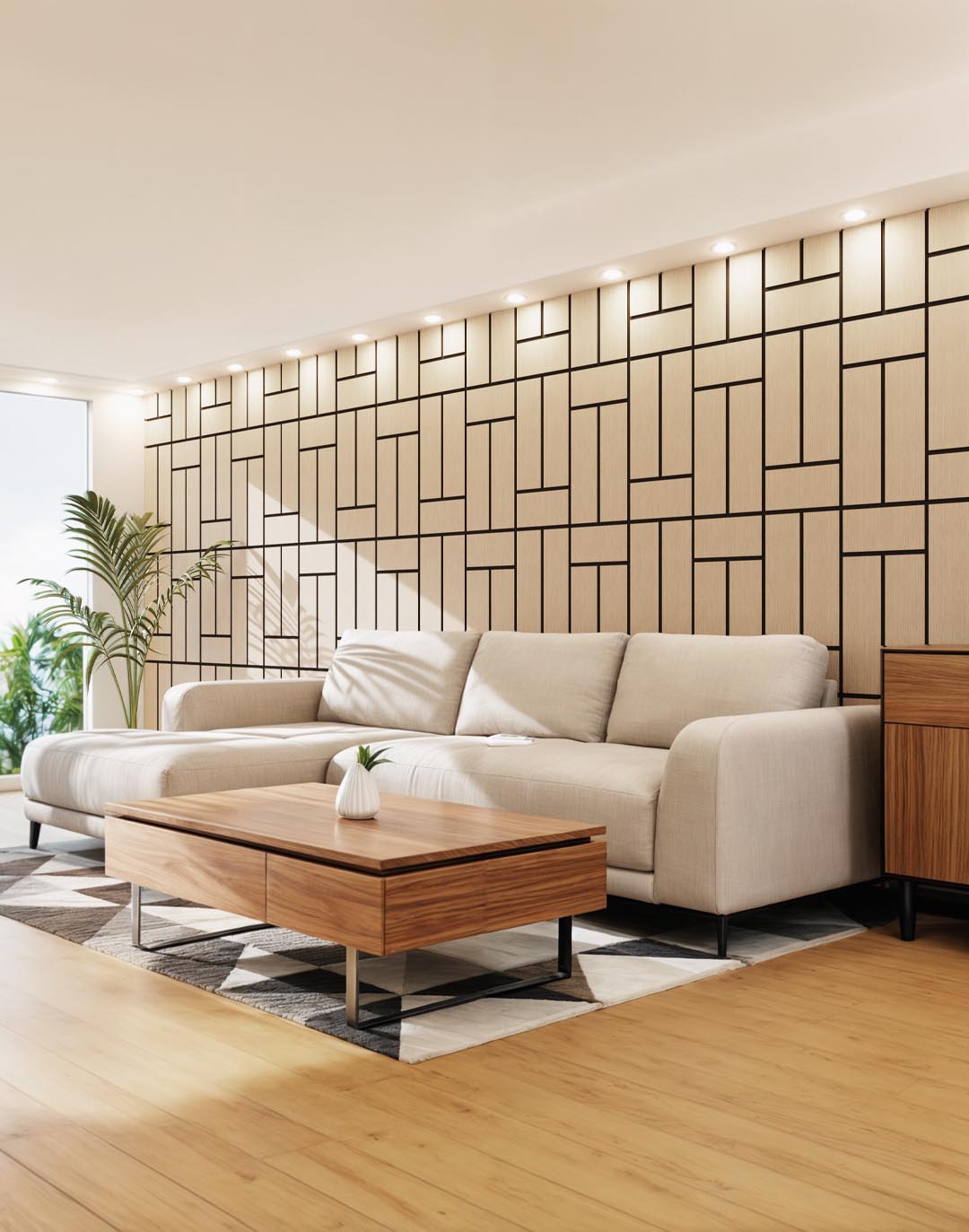 Akustikpaneel Rectina Blonde Ash 240x60 cm