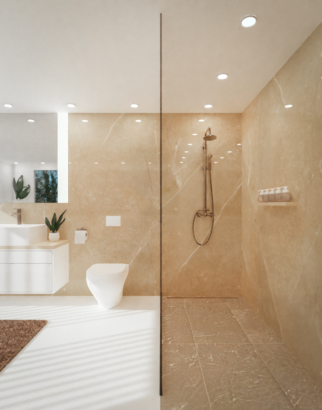 PVC-Paneel Marmor Florenz Beige 288x122 cm