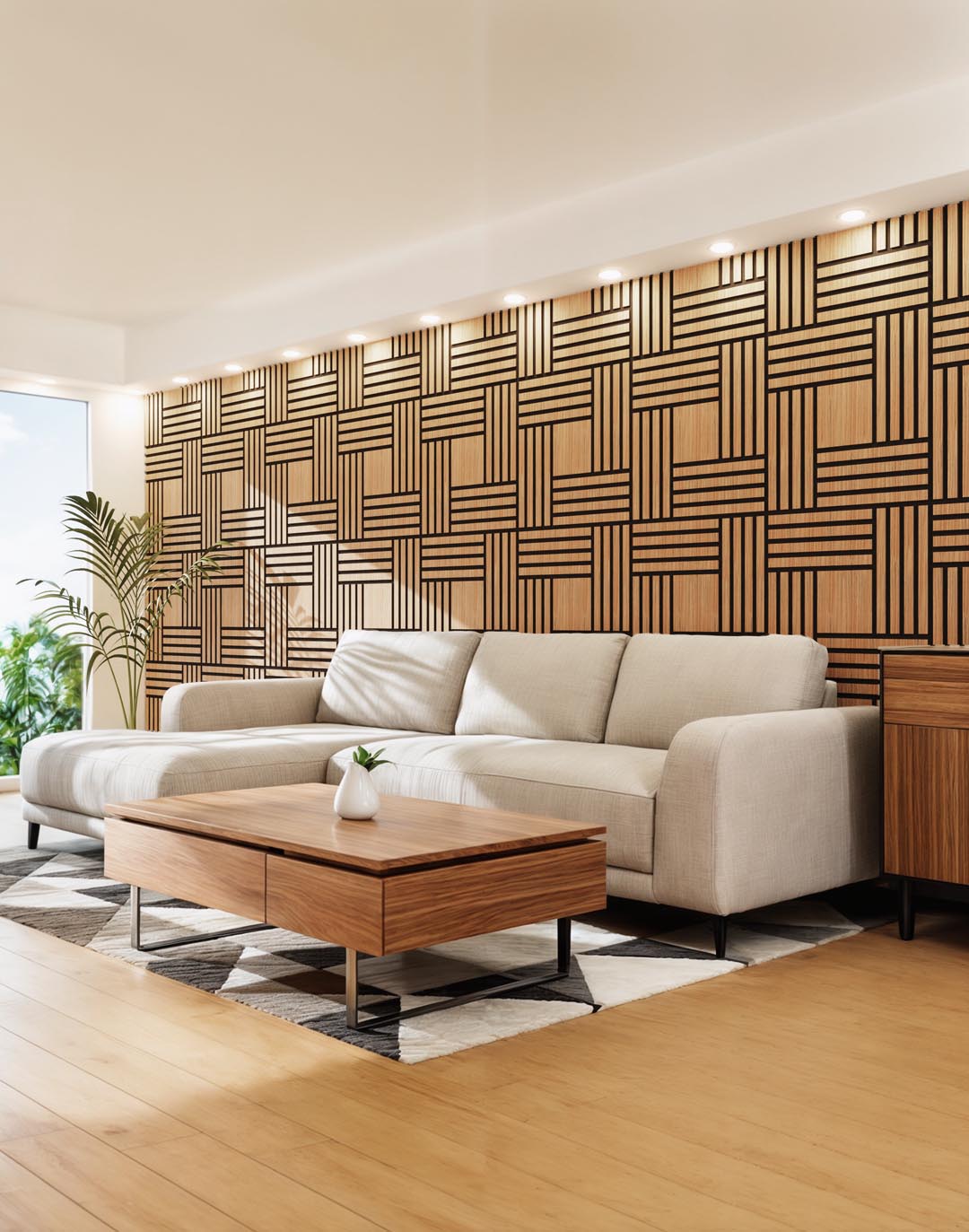 Akustikpaneel Vectra Golden Teak 240x60 cm Akustikpaneel Vectra Golden Teak 240x60 cm