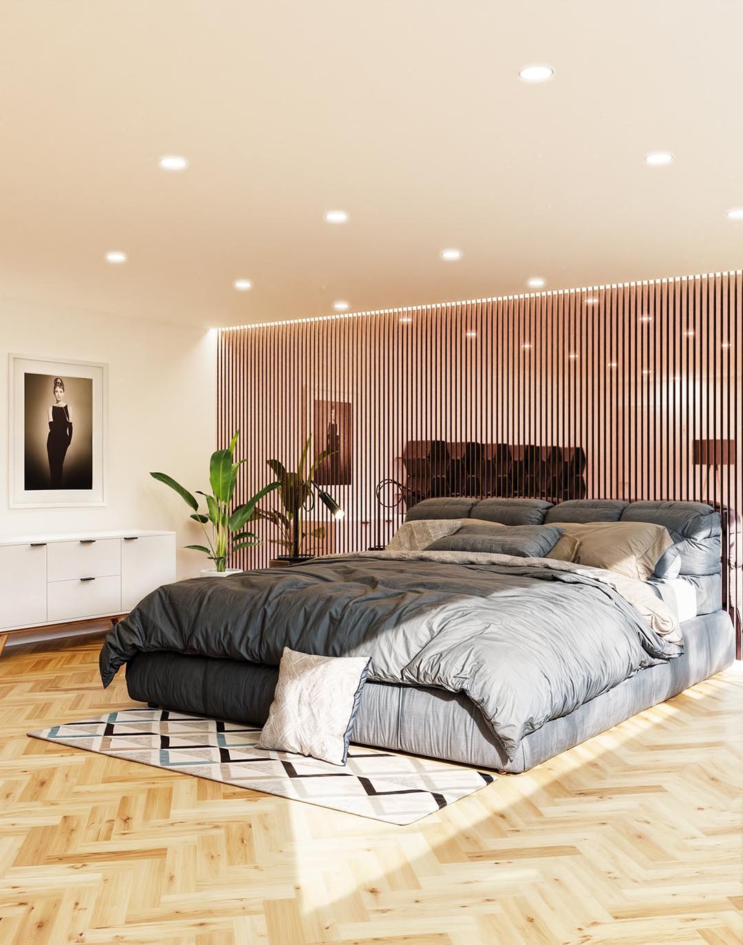 Akustikpaneel Mirror Rosé 240x60 cm