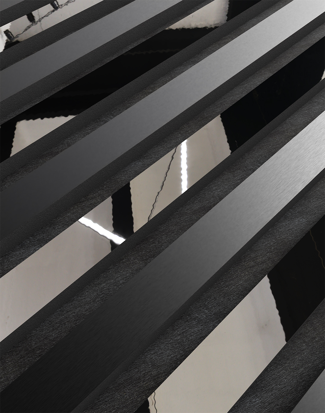 Akustikpaneel Brushed Black & Mirror 240x60 cm