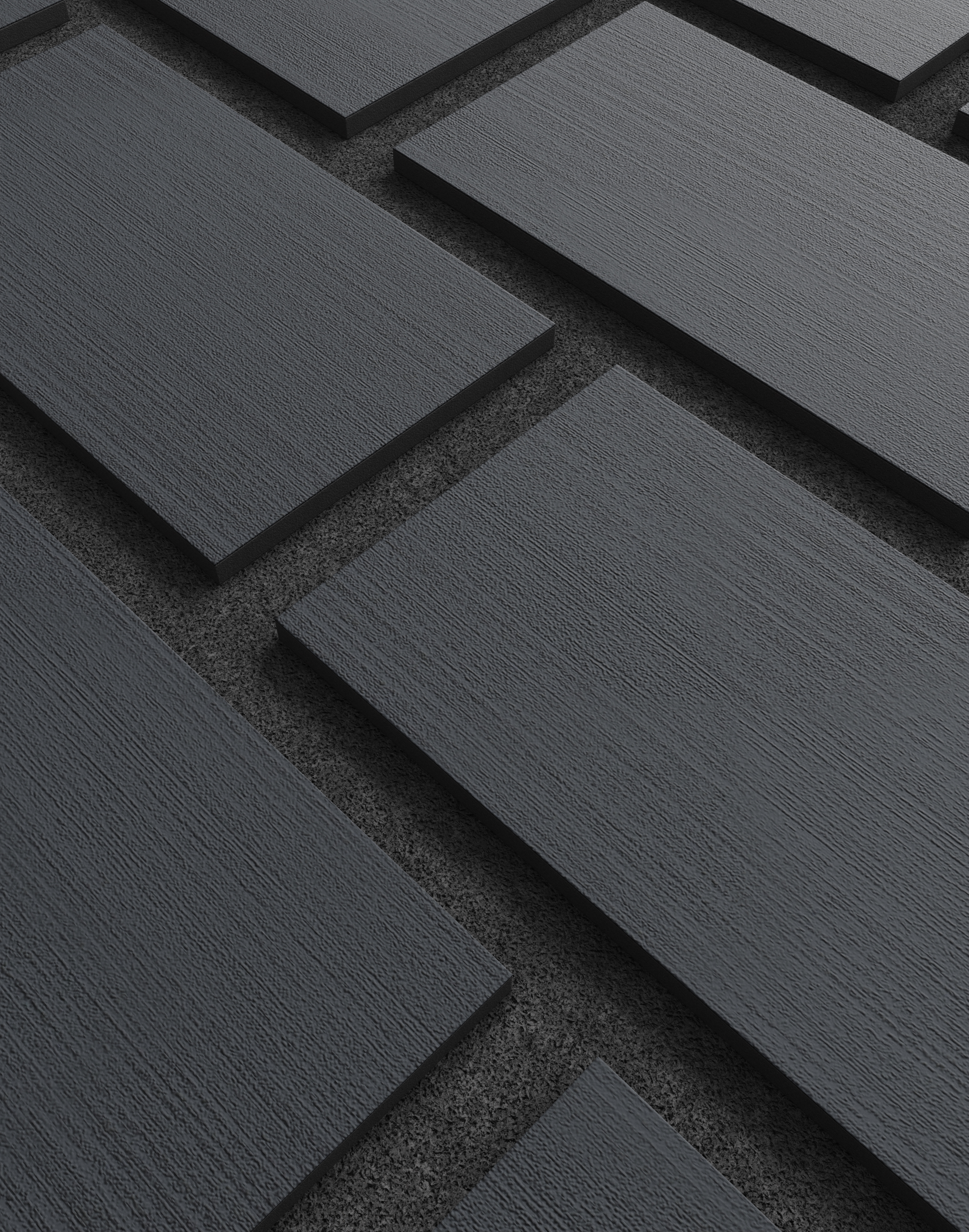 Akustikpaneel Bricks Graphite Black 240x60 cm