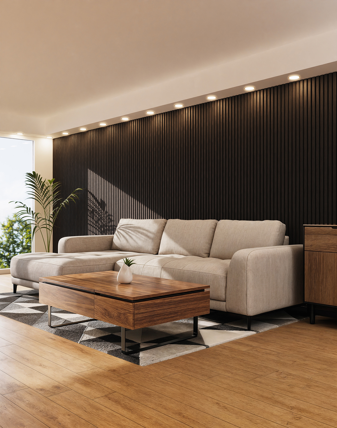 Akustikpaneel Black Ash Muster Akustikpaneel Black Ash Muster