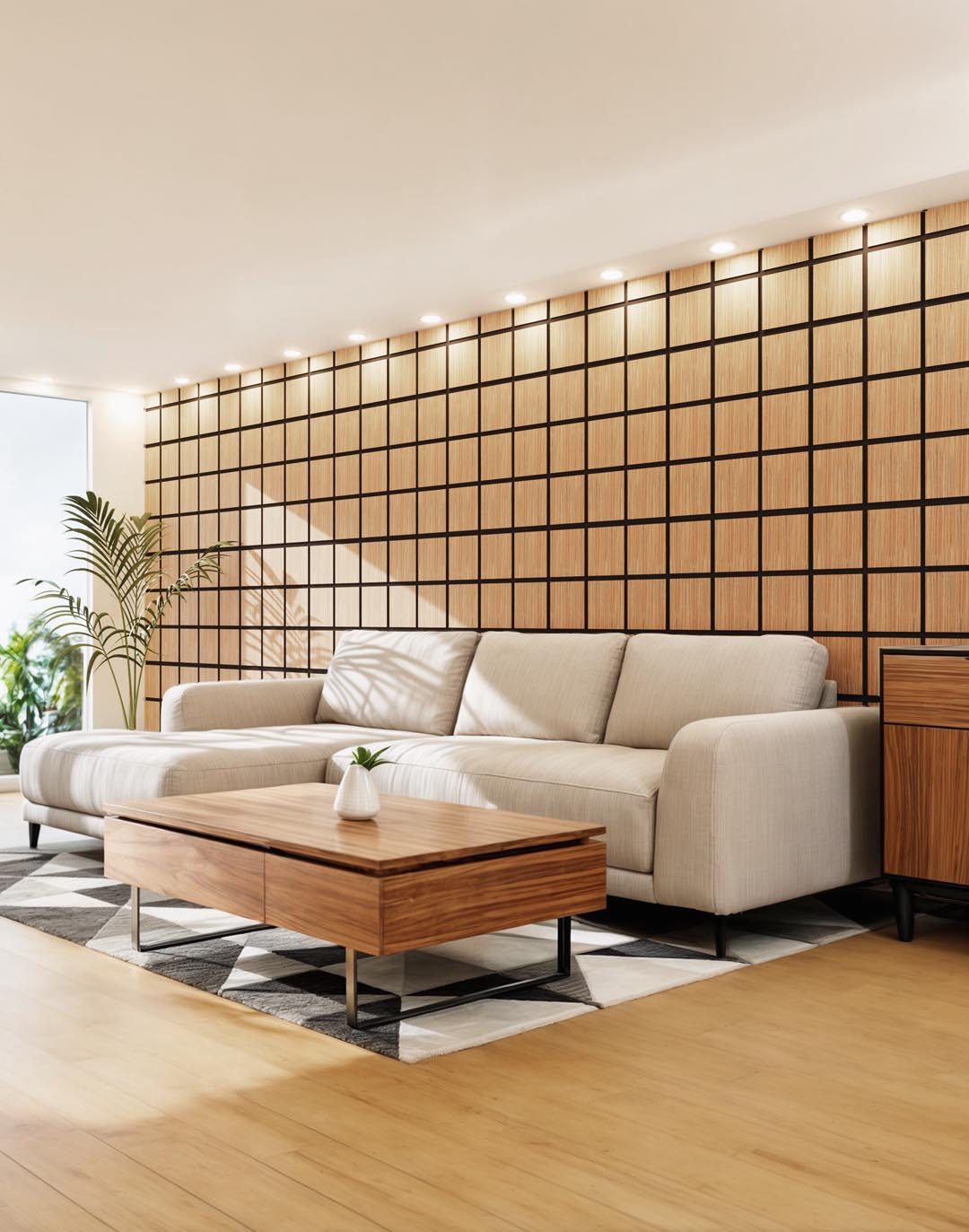 Akustikpaneel Quadra Golden Teak 240x60 cm