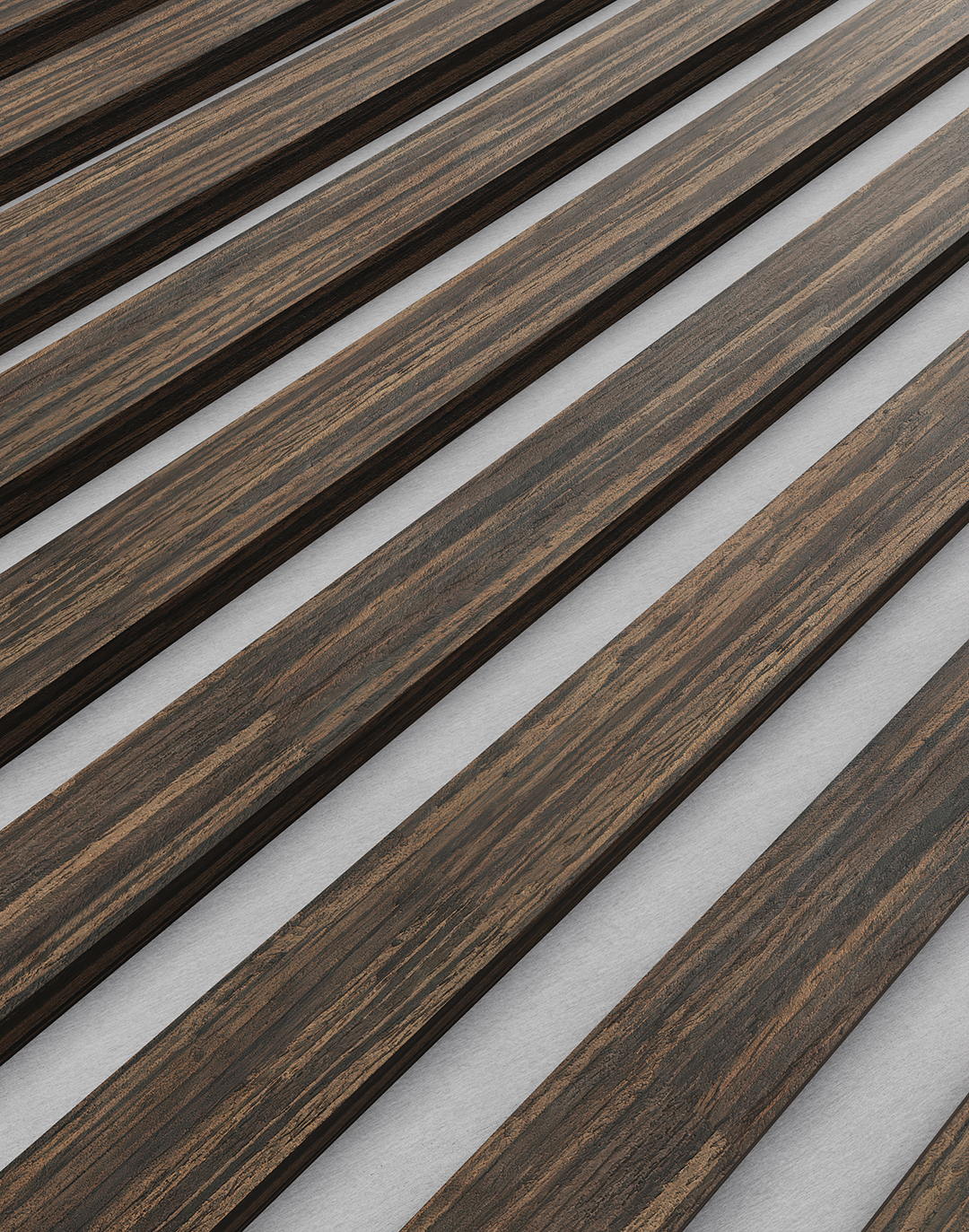 Akustikpaneel Grau Zebrano 240x60 cm