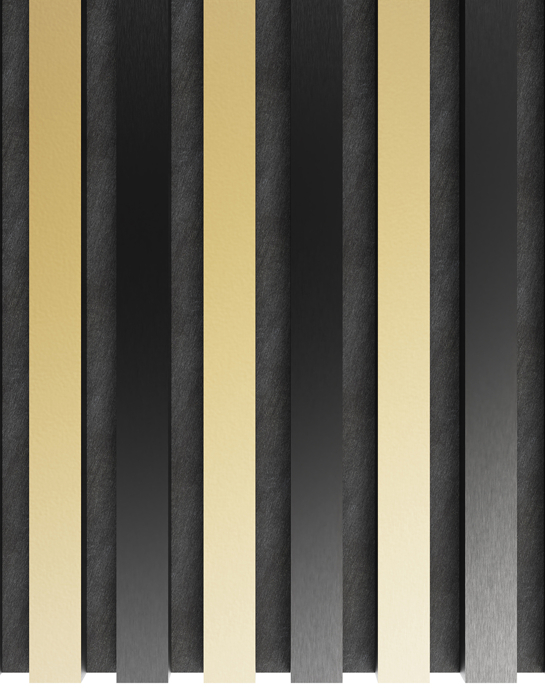 Akustikpaneel Brushed Black & Gold 240x60 cm Akustikpaneel Brushed Black & Gold 240x60 cm