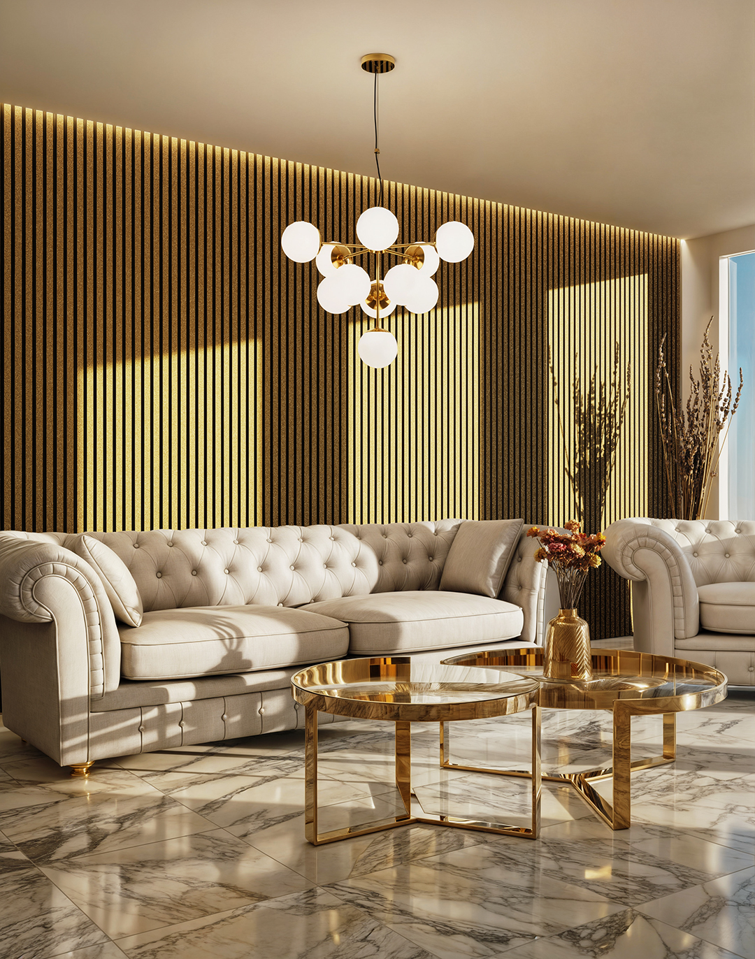 Akustikpaneel Golden Glitter 240x60 cm Akustikpaneel Golden Glitter 240x60 cm