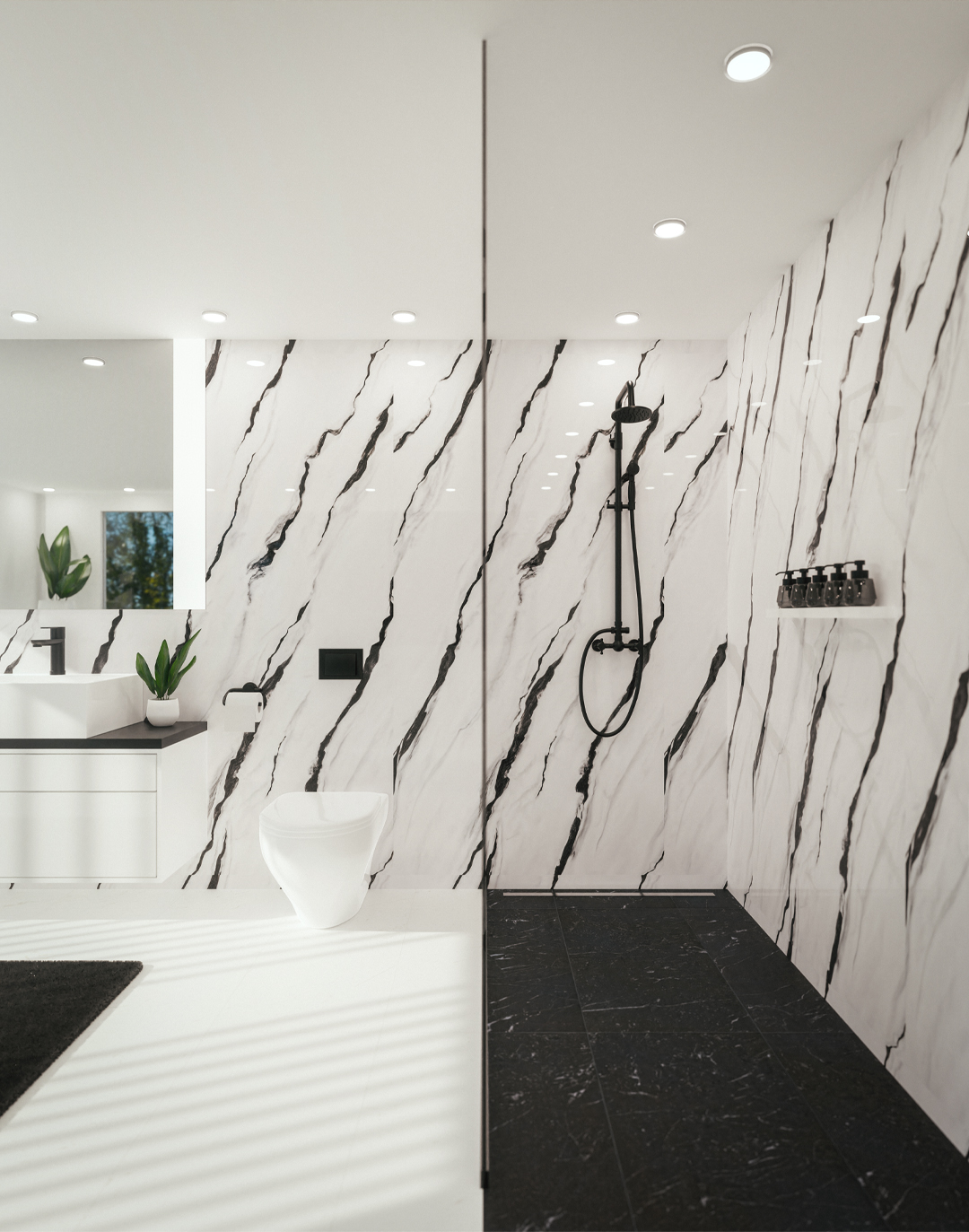 PVC-Paneel Marmor Mailand Kontrast 288x122 cm